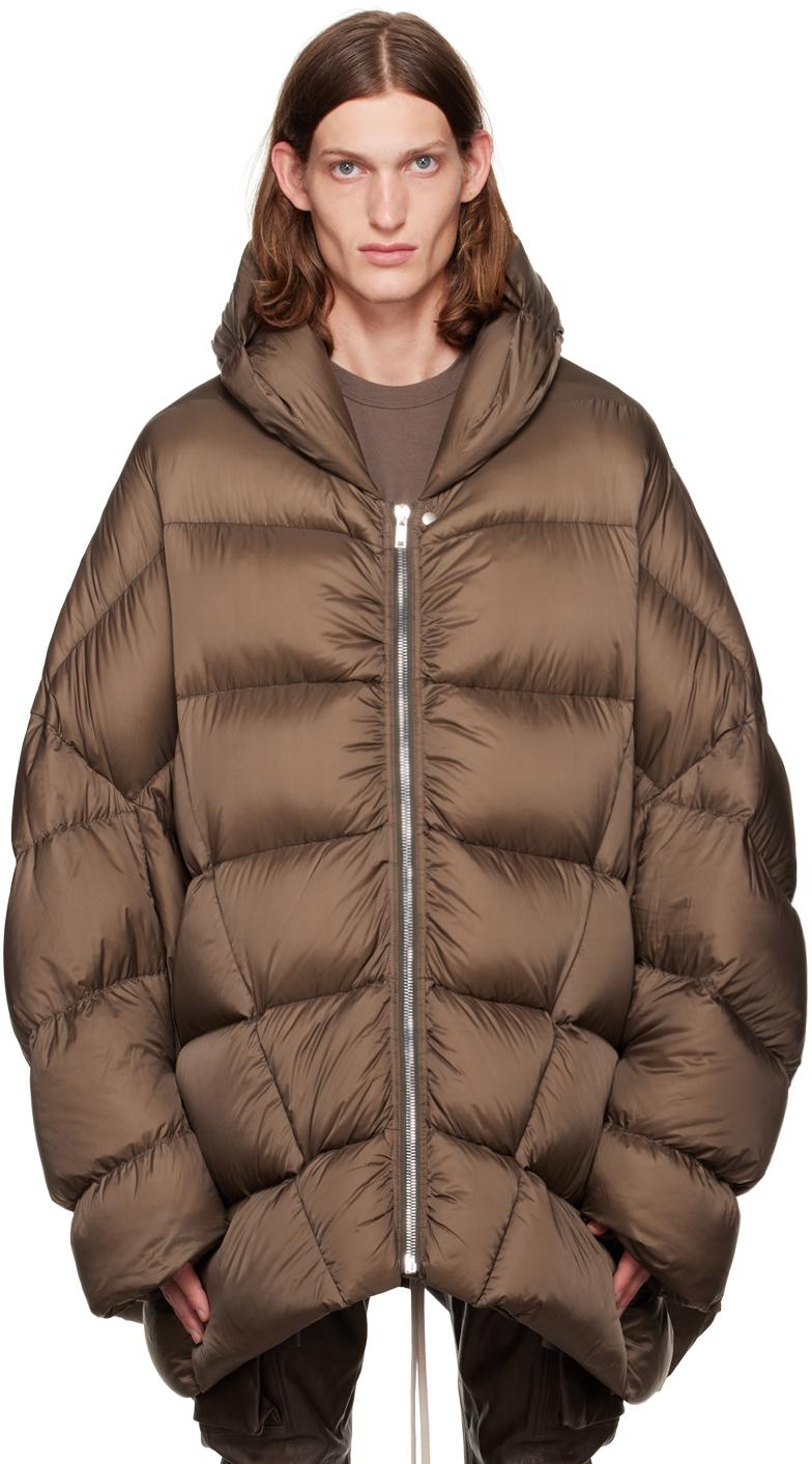 Rick Owens Synthetic Gray Down Duvet Jumbo Peter Jacket in Brown for