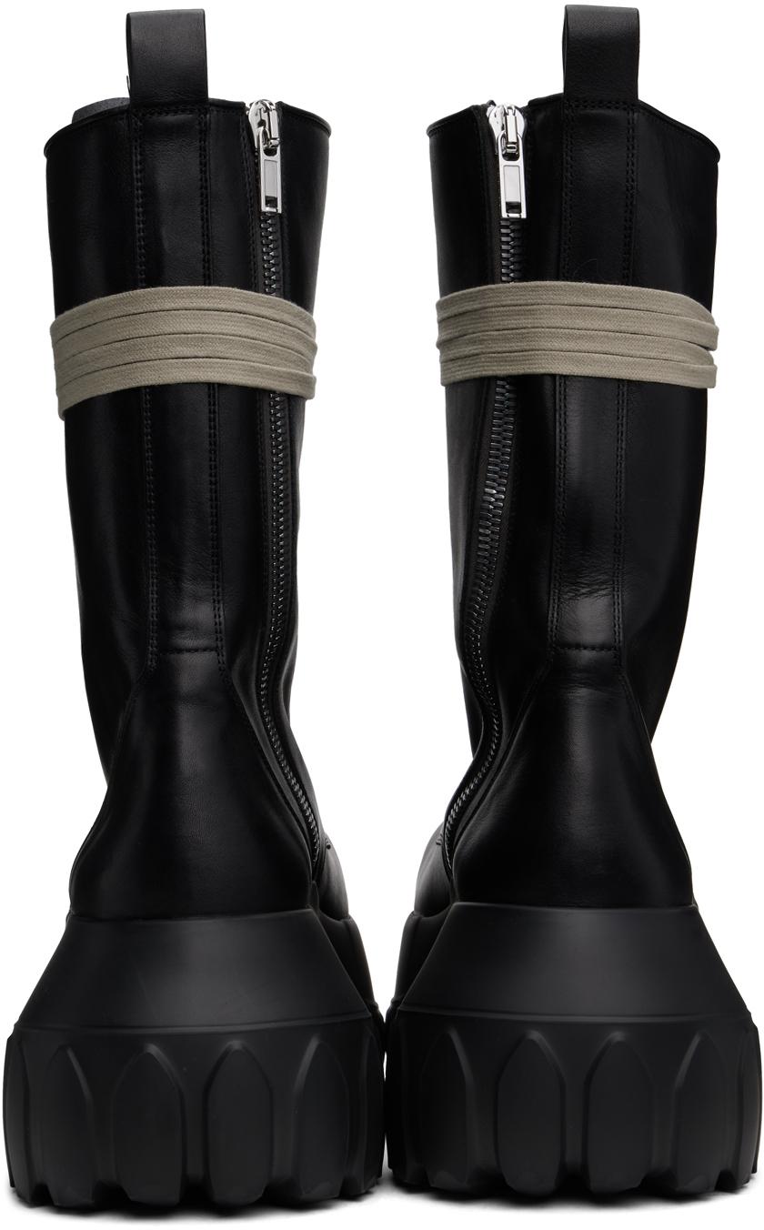 Rick Owens Porterville Army Mega Tractor Boots in Black for