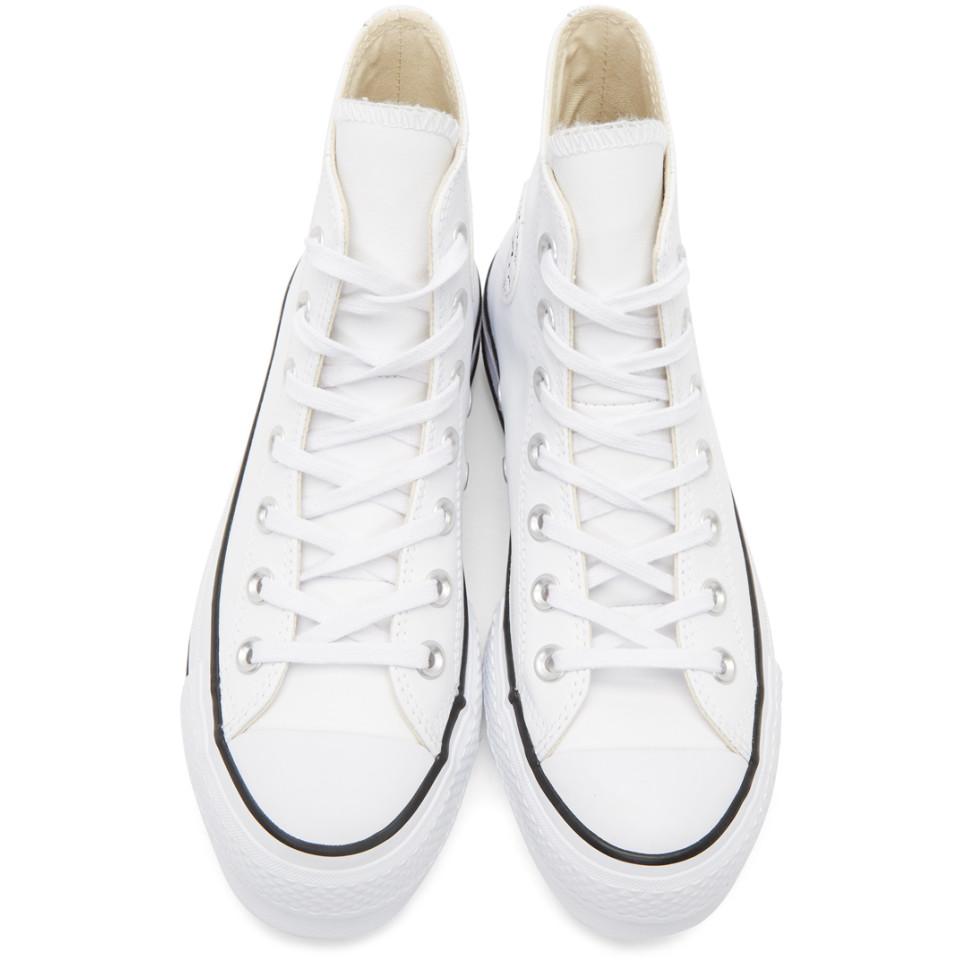 Converse Leather White Chuck Taylor All-star Lift High-top Sneakers | Lyst