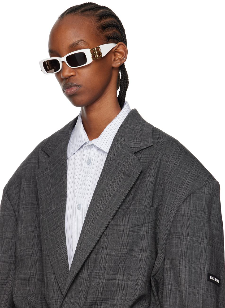 Balenciaga レディース ブラック ホワイト Dynasty スクエアサングラス 