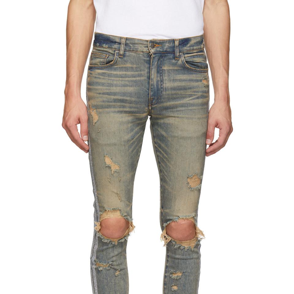 silver glitter jeans