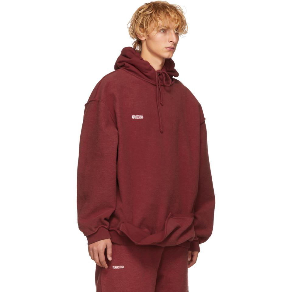 Vetements Red Shark Inside-out Hoodie for Men