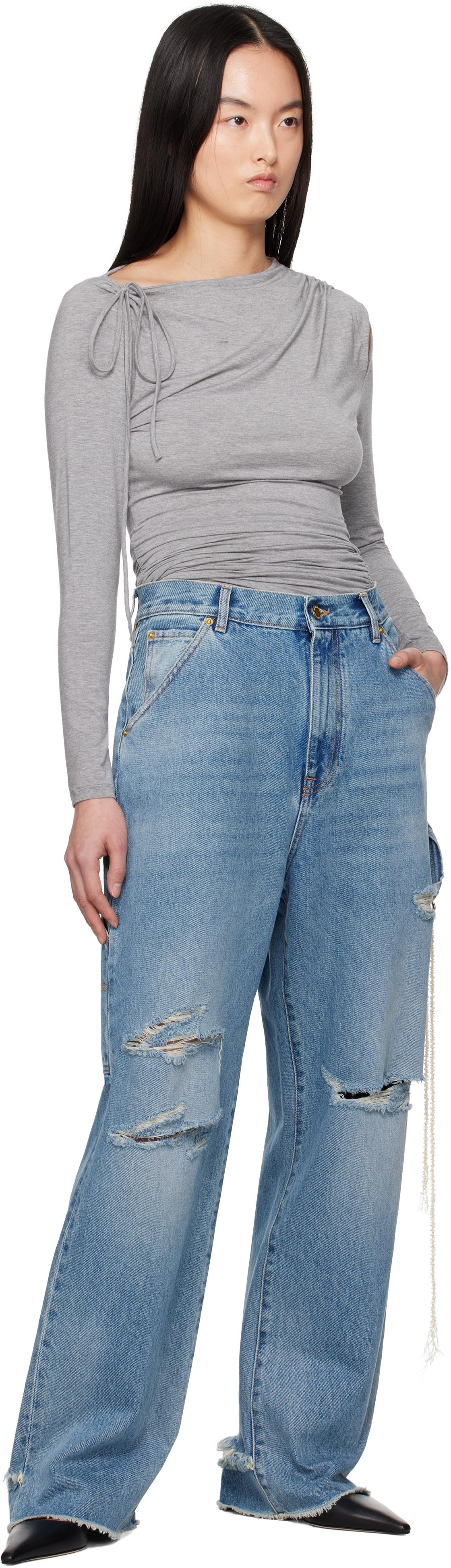 DARKPARK Lisa Chain Adorned Loose Fit Carpenter Jeans in