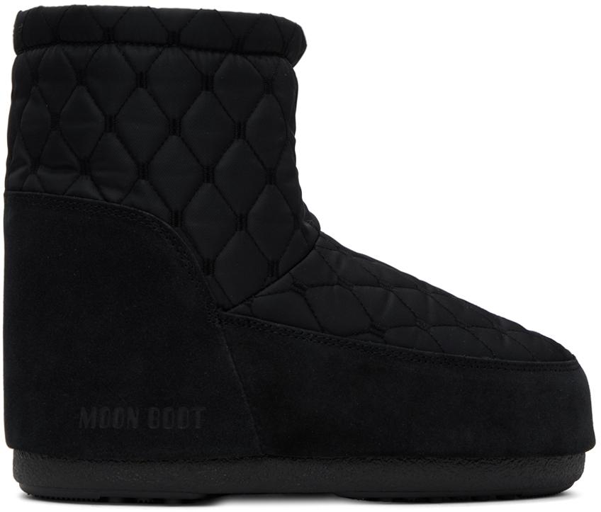 Moon Boot Black Icon Low No Lace Quilted Boots for Men Lyst UK