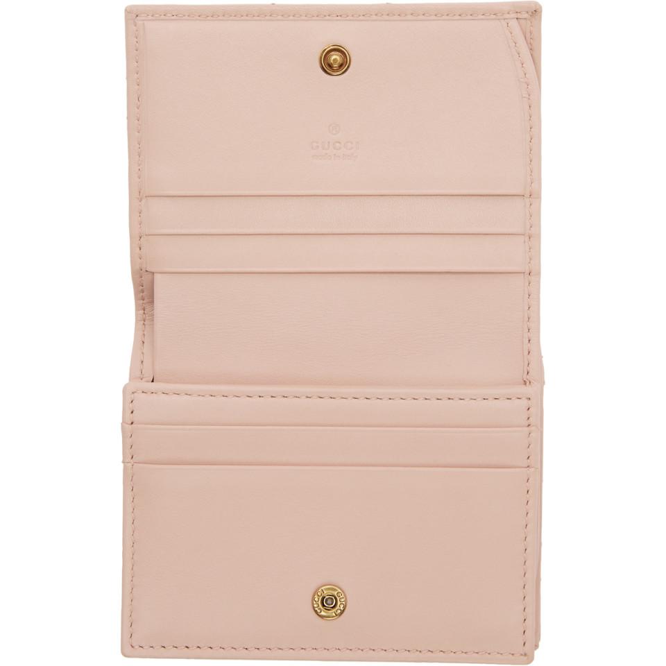 gucci pink small gg marmont wallet