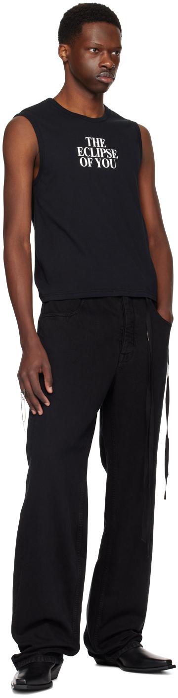 訳あり　Ann Demeulemeester ブラックタンクトップ ANN DEMEULEMEESTER - SS06 Knitted cotton top with thin straps