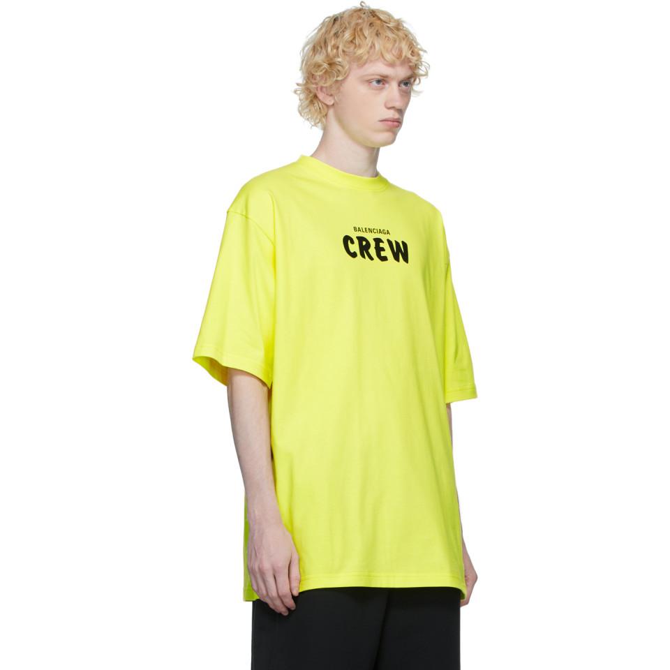 Balenciaga Yellow Crew T-shirt for Men | Lyst