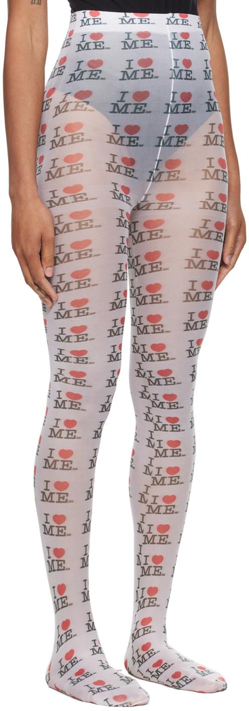 Ashley Williams 'I Heart Me' Tights in White | Lyst