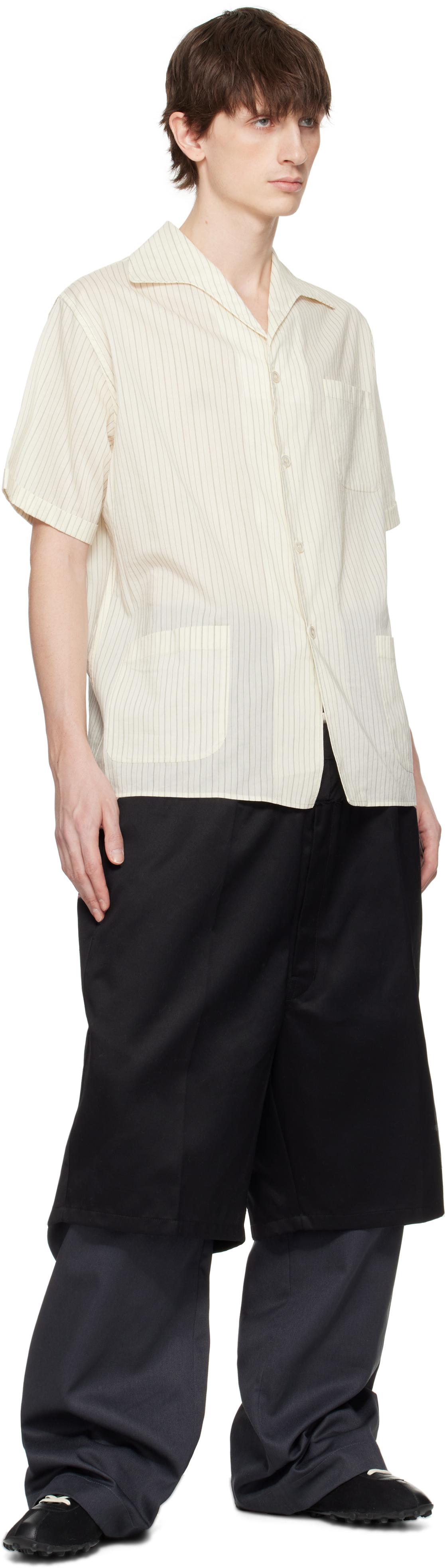 メンズ Maison Margiela グレー＆ブラック レイヤード トラウザーズ