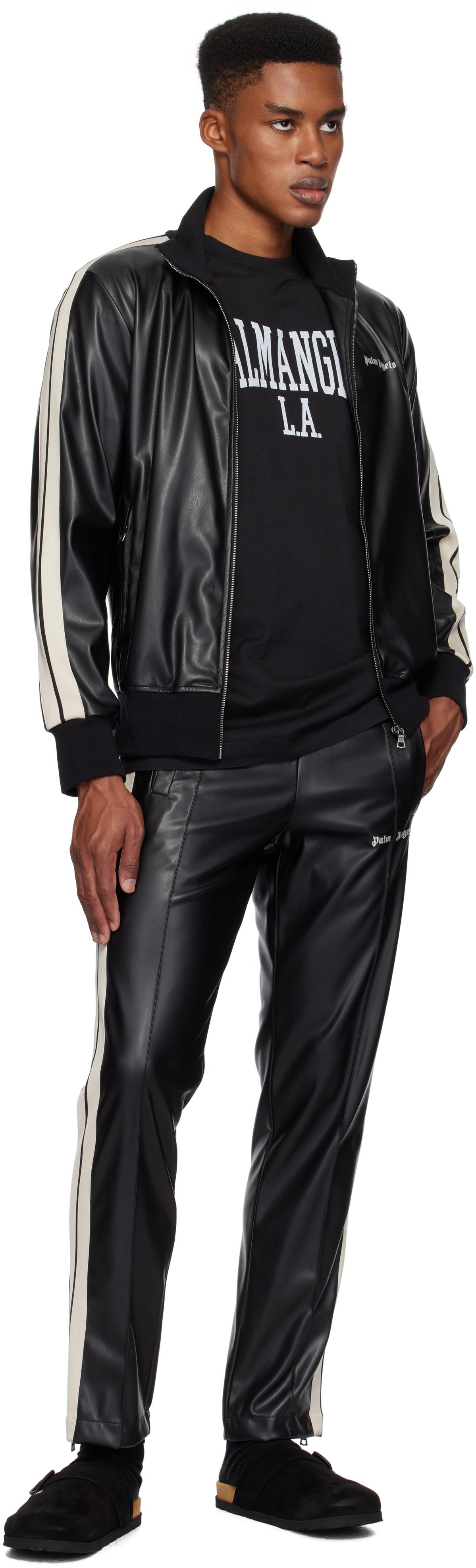 Palm Angels メンズ ブラック レザーエフェクト フェイクレザー  