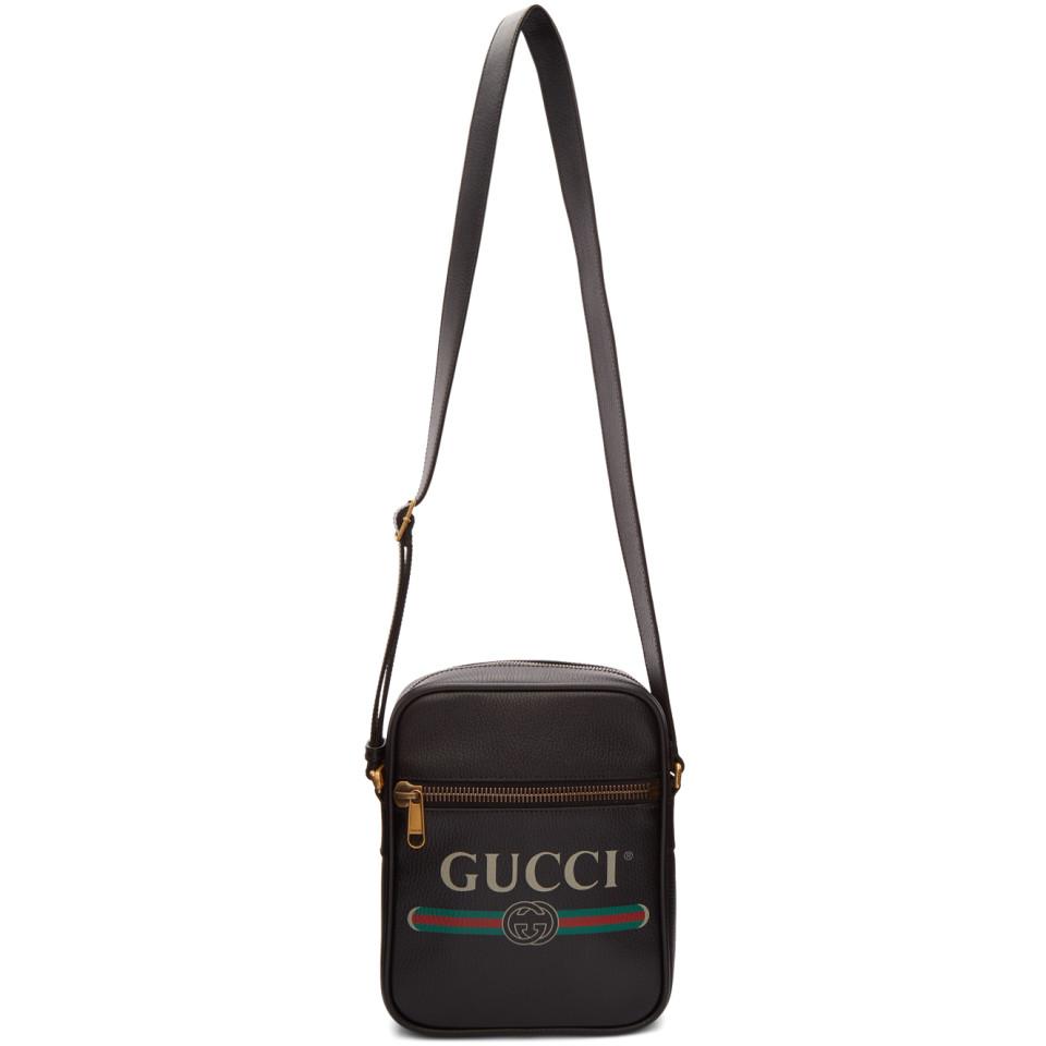 Gucci Black Vintage Logo Messenger Bag for Men