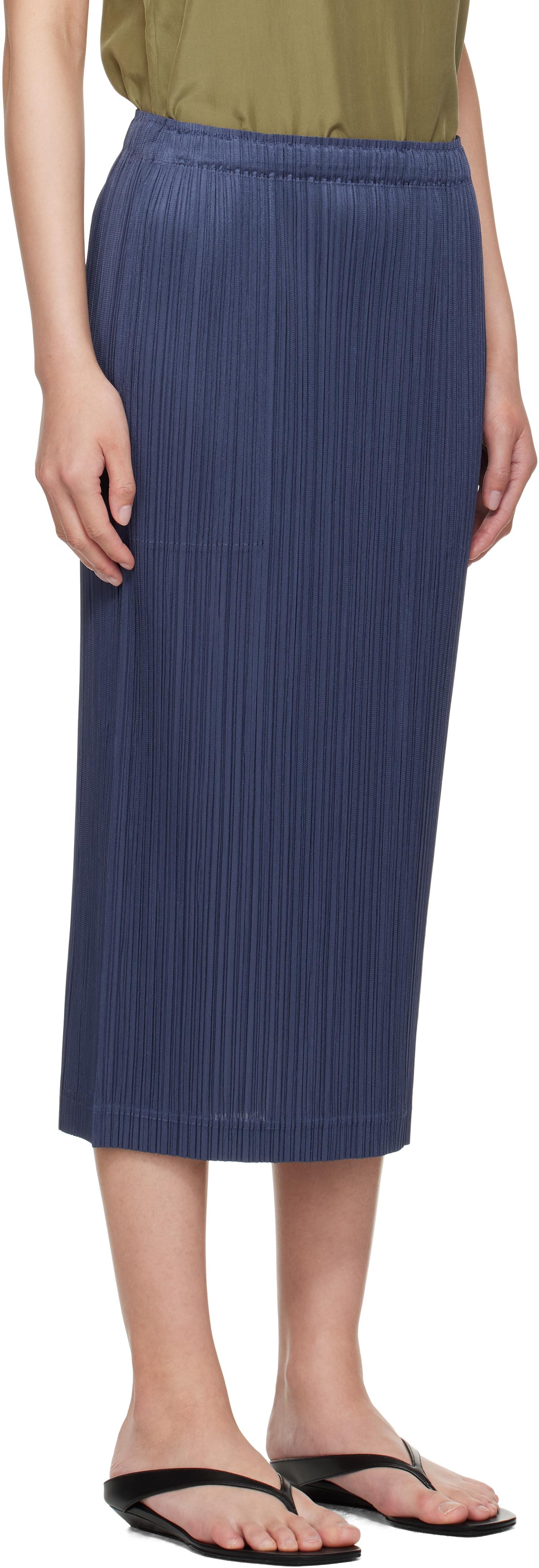 Pleats Please Issey Miyake May Loop Bottoms Midi Skirt in Blue | Lyst