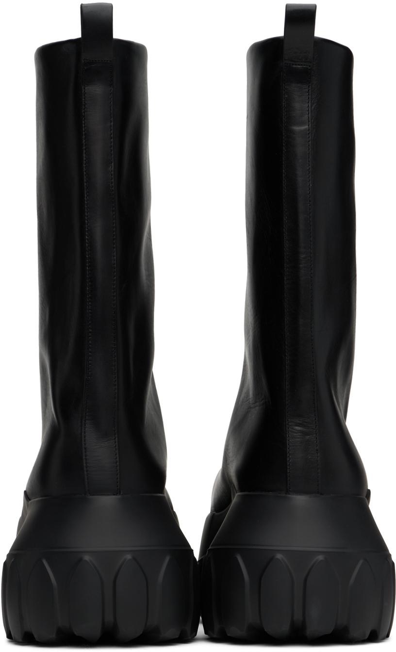 Rick Owens Porterville Flared Mega Tractor Boots in Black Rick Owens Porterville Flared Mega Tractor Boots in Black