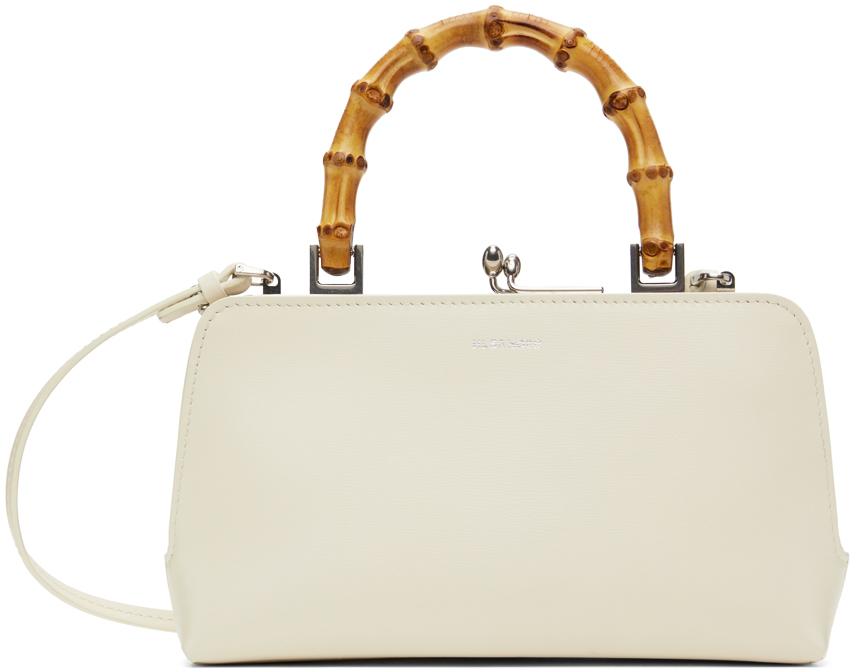 Jil Sander レディース オフホワイト バンブー ミニ Goji バッグ 