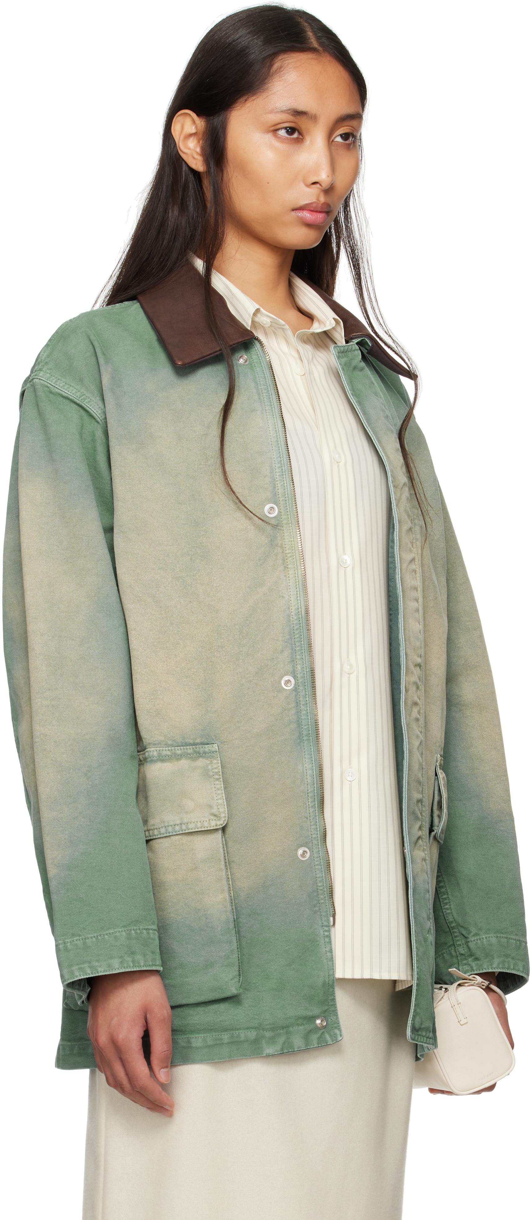 AURALEE Organic Cotton Duck Jacket in Green | Lyst