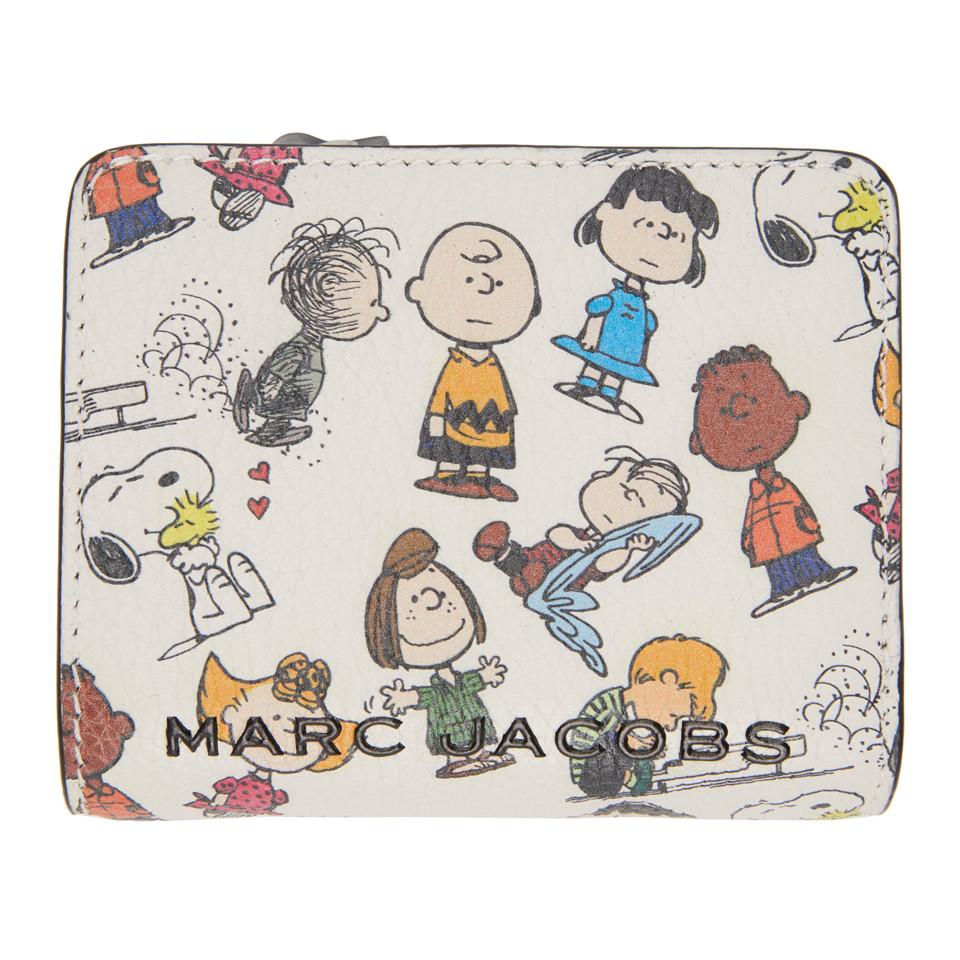 Marc Jacobs Leather White Peanuts Edition Snoopy Compact Wallet | Lyst