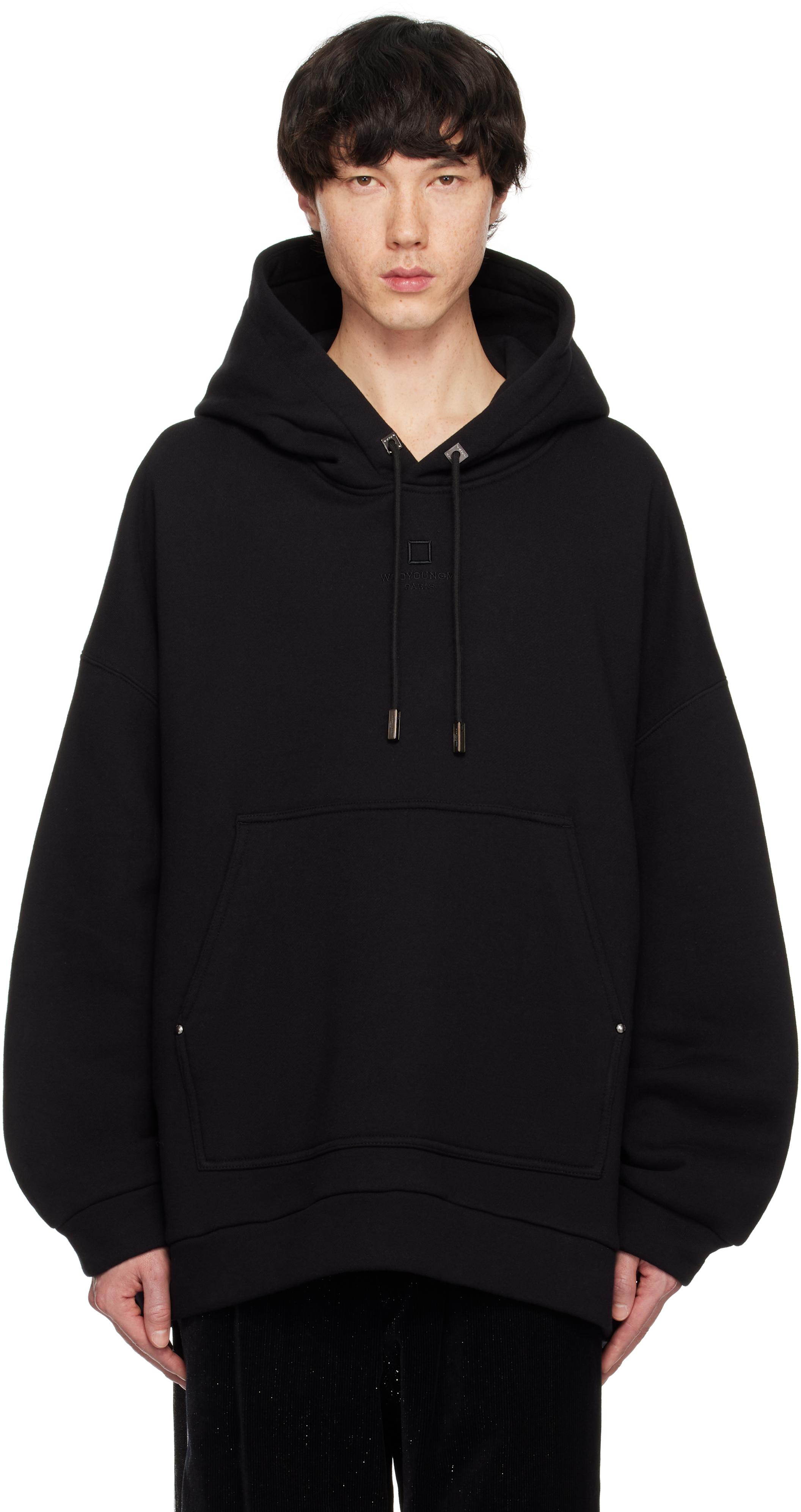 【関税込み】WOOYOUNGMI ブラック コットン フーディ メンズ WOOYOUNGMI ブラック コットン フーディ ブラック | Lyst