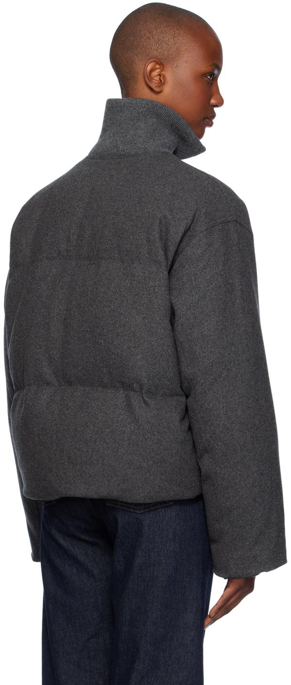 TOTEME グレー フランネル パファー ダウンジャケット ブラック