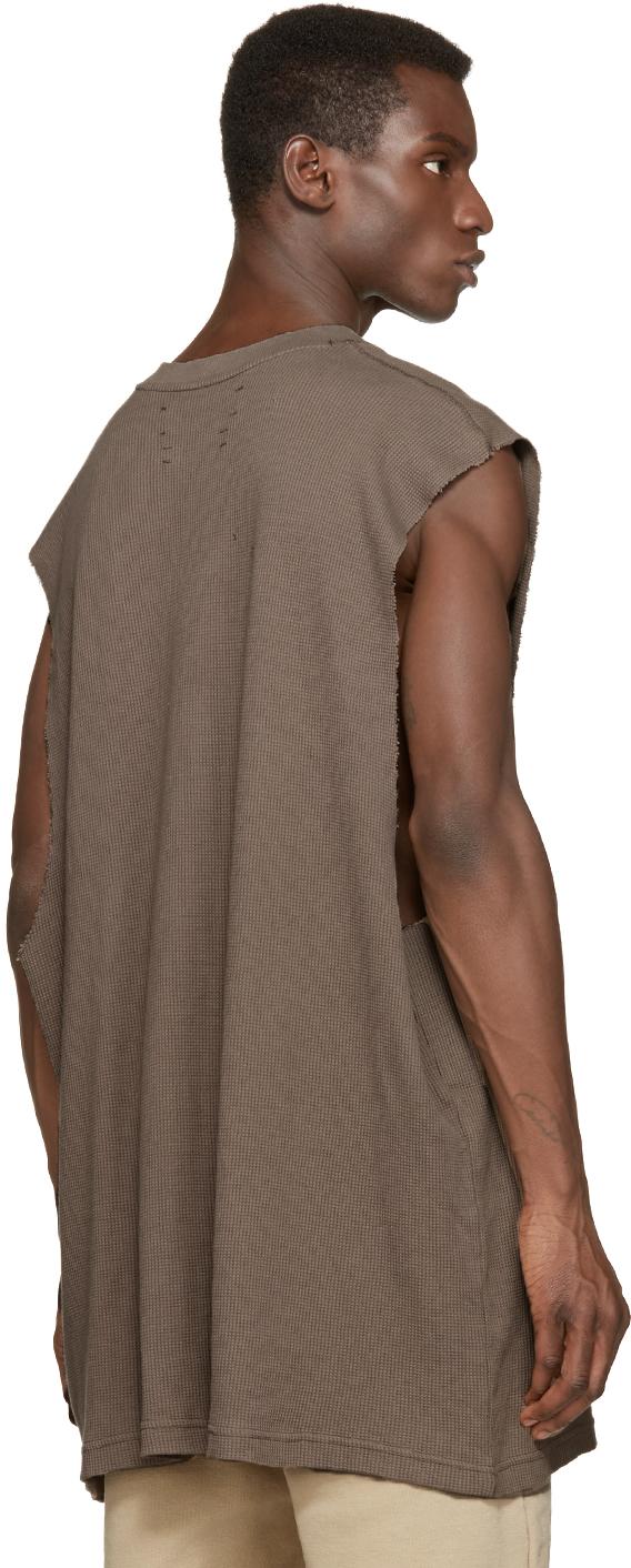 Yeezy Taupe Waffle Cotton Thermal Tank Top in Brown for Men | Lyst