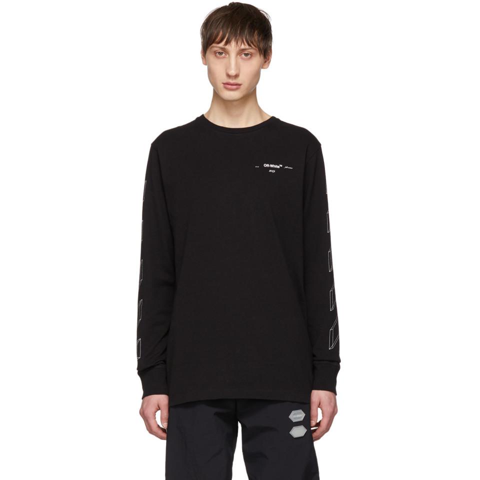 black long sleeve off white shirt