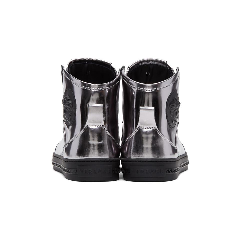 silver versace sneakers
