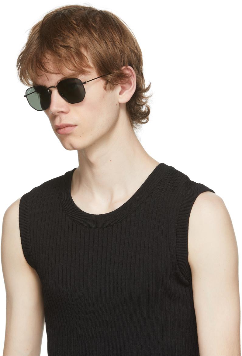 all black hexagonal ray bans