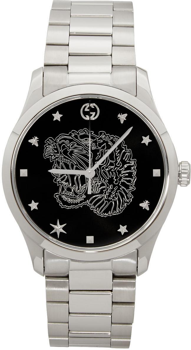 skrive Løfte Forløber Gucci Silver G-timeless Tiger Watch in Metallic for Men - Lyst
