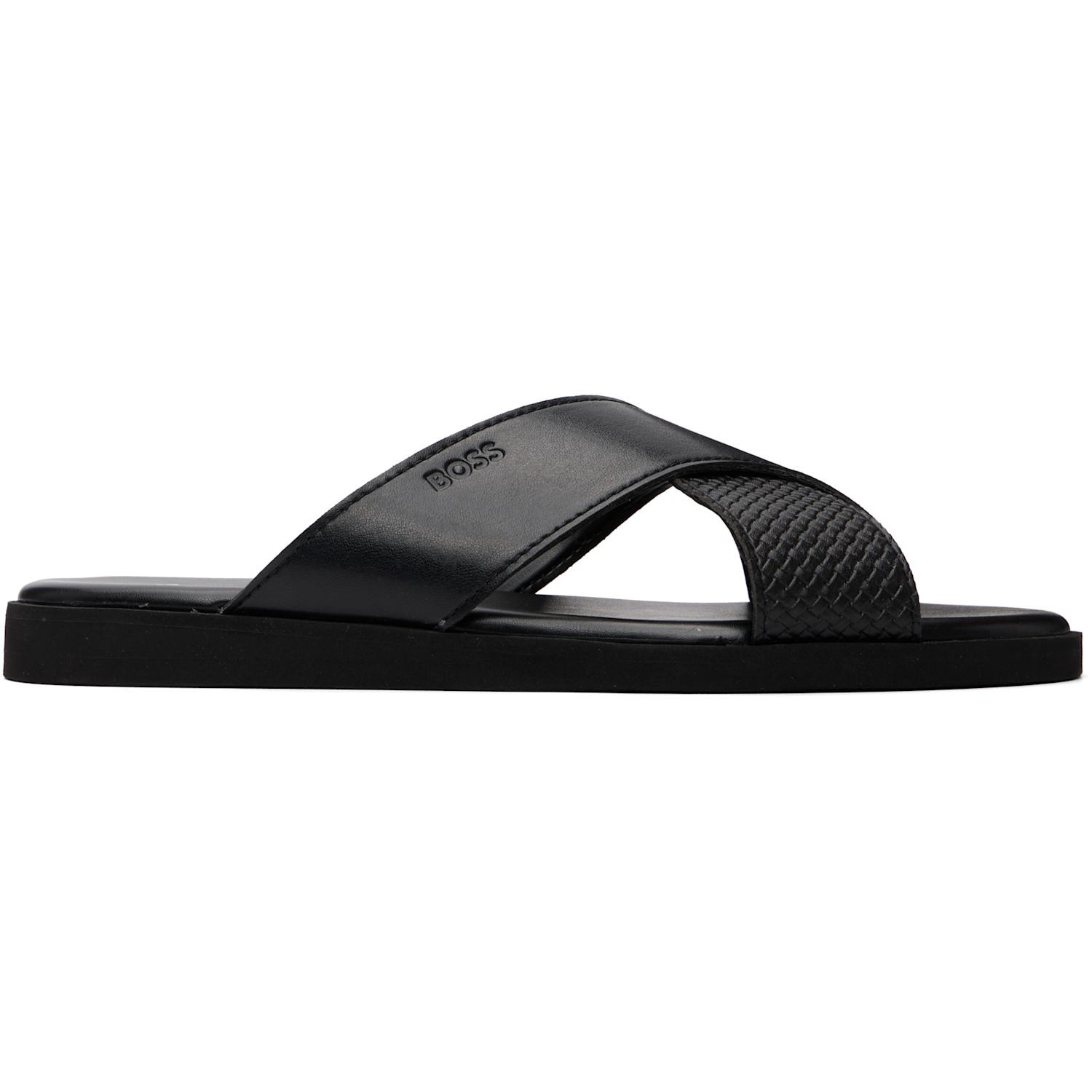 Black BOSS Sandals and Slides for Men | Lyst