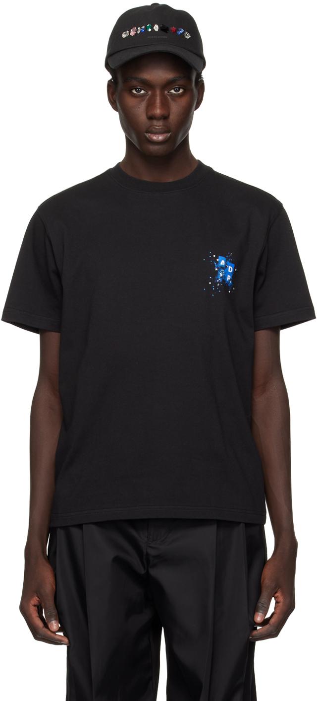Adererror メンズ ブラック スワロフスキー クリスタル Tシャツ Tシャツ