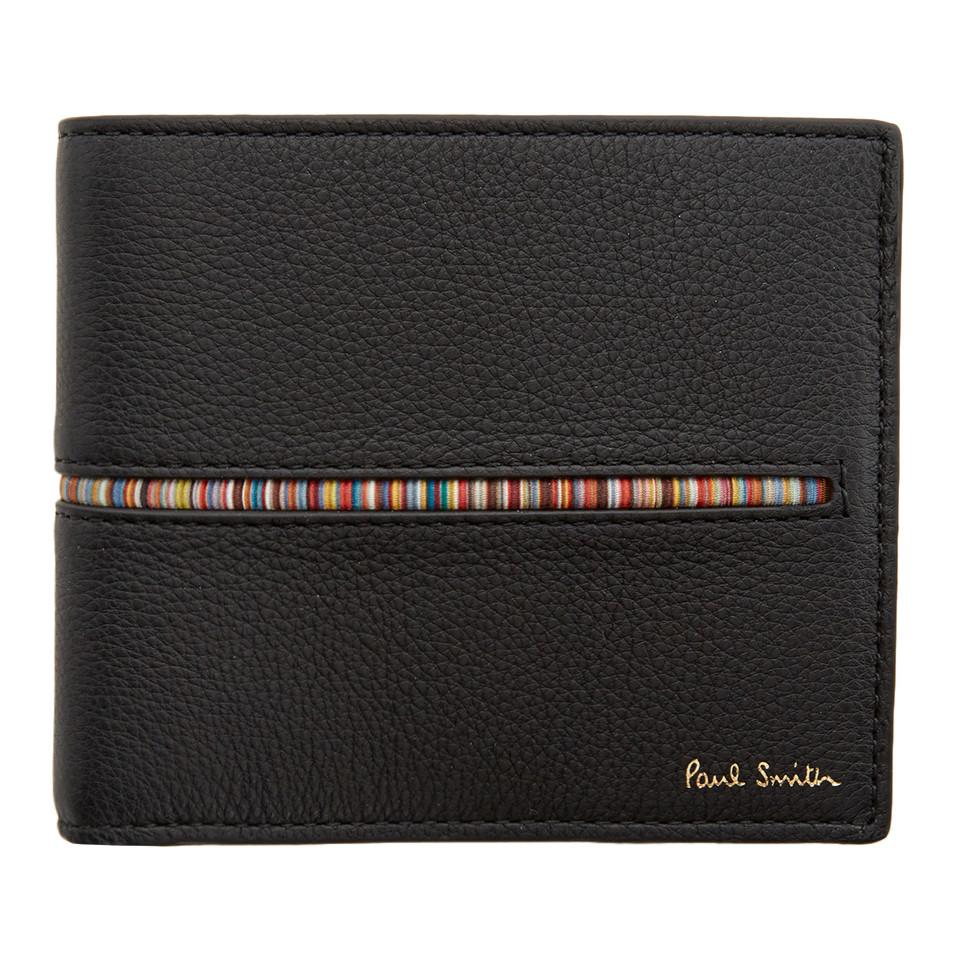 Paul Smith Leather Black Stripe Insert Bifold Wallet for Men - Lyst