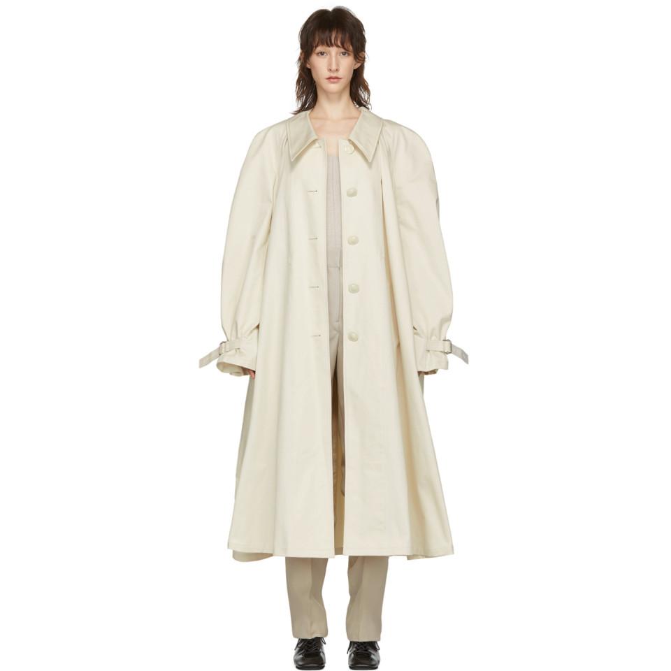 Lemaire Cotton Off-white Twill Trench 
