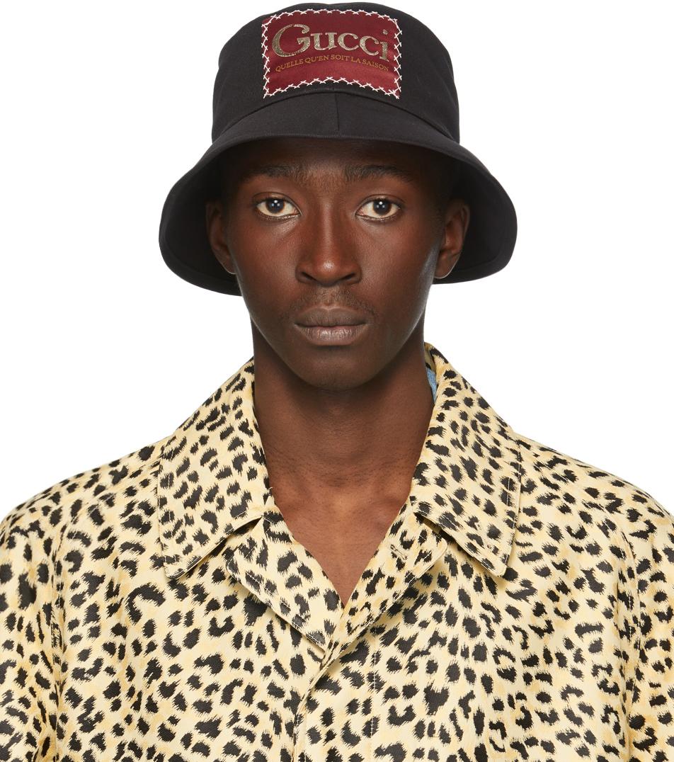 Gucci Logo-patch Cotton Bucket Hat in 