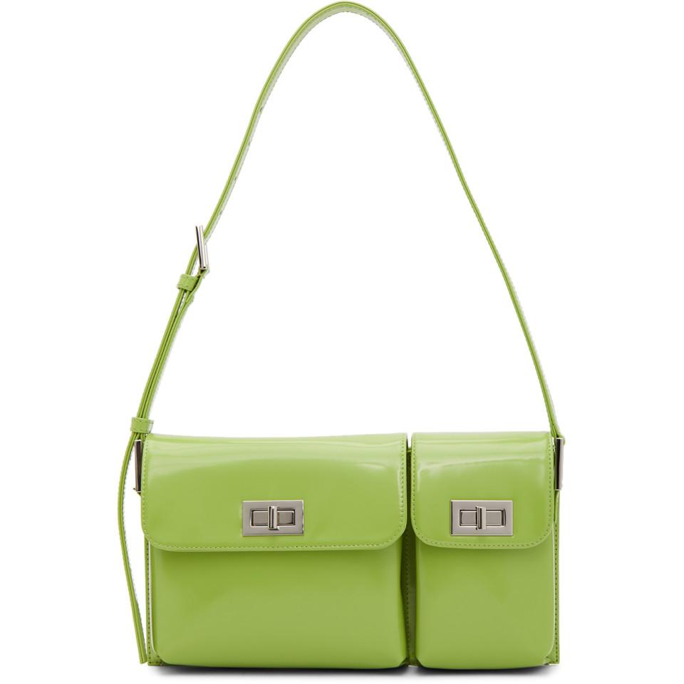 BY FAR Leather Green Patent Billy Bag - Lyst