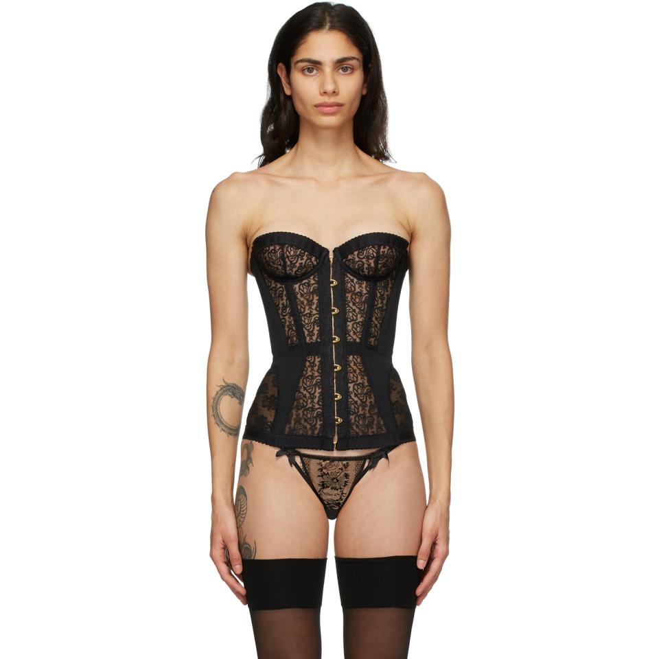 Agent Provocateur Synthetic Black Mercy Corset - Lyst