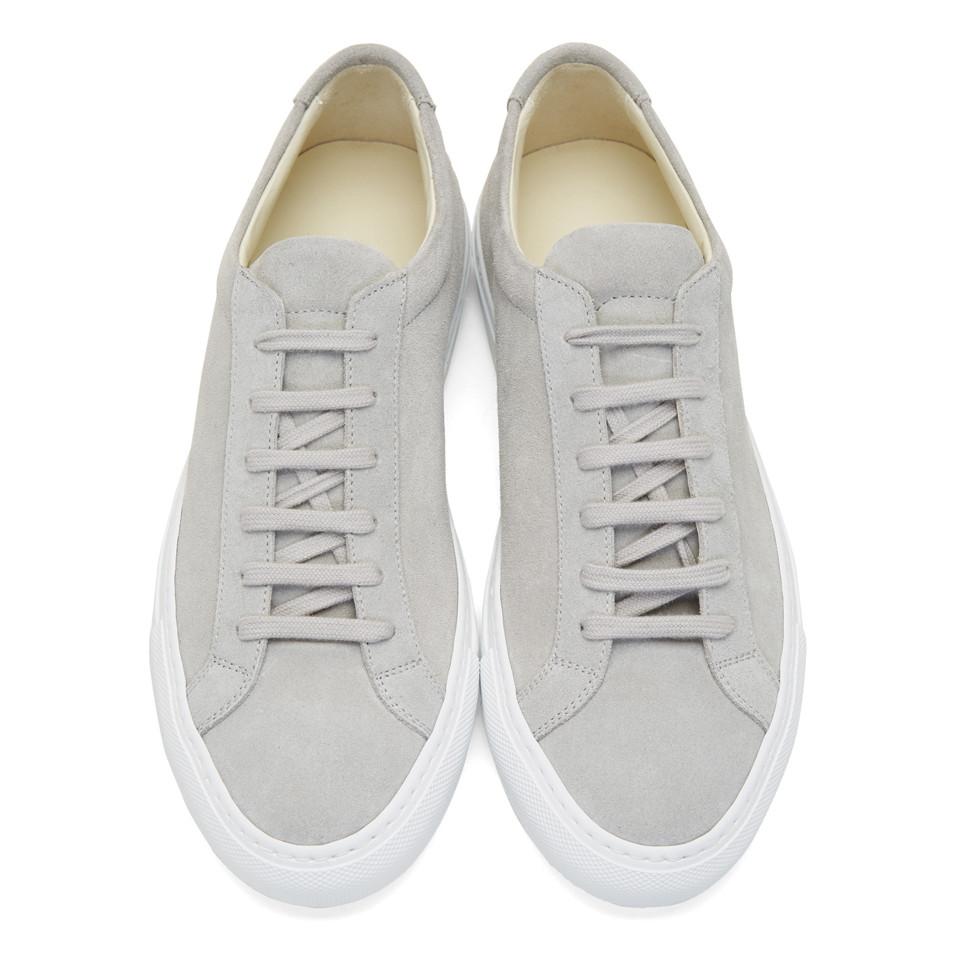 Common Projects Grey Suede Original Achilles Low Sneakers in Grey for Men Lyst UK