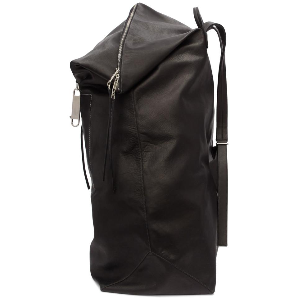 Rick Owens Leather Black Midi Mega 