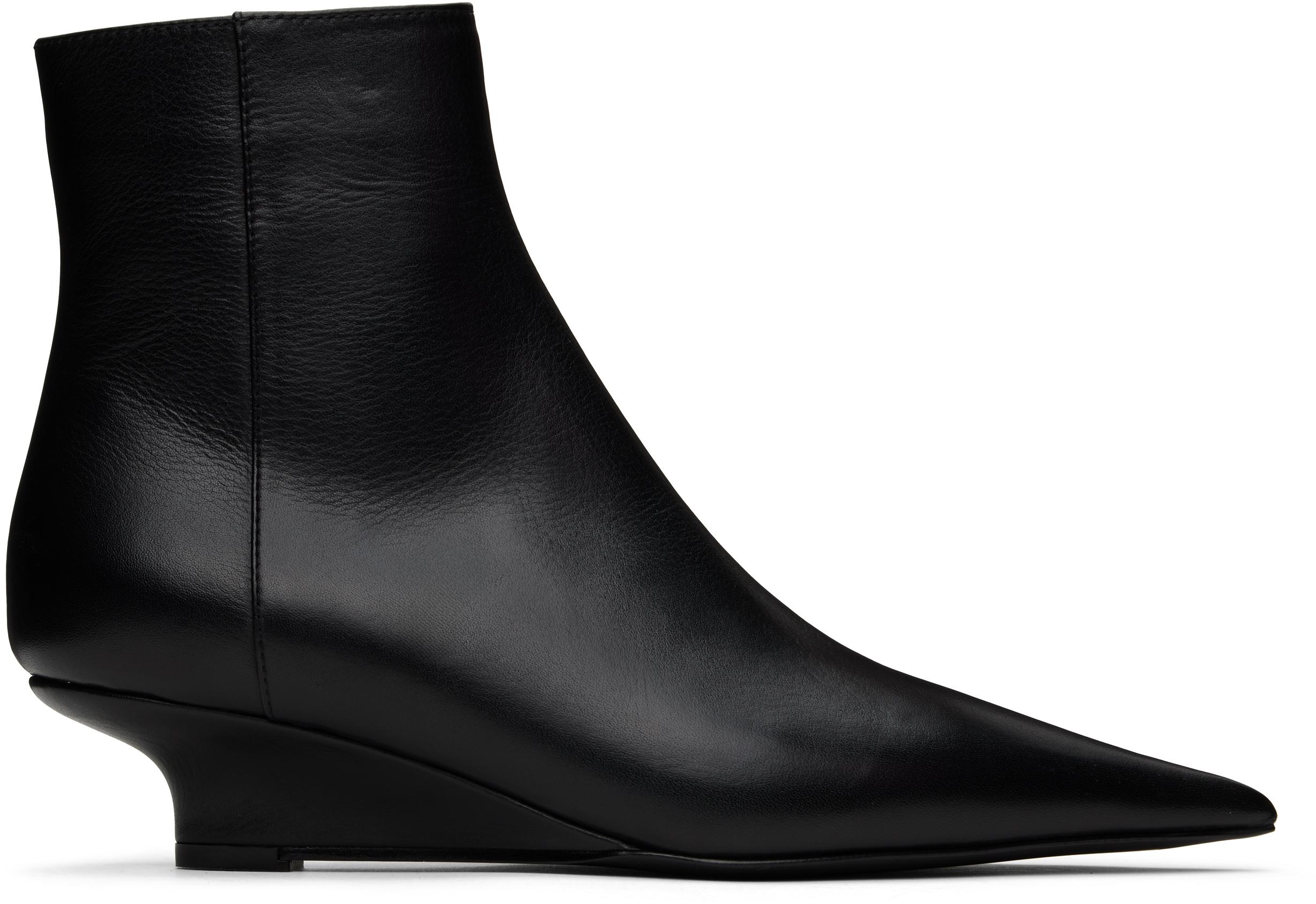 Leather Chelsea boots black – TOTEME