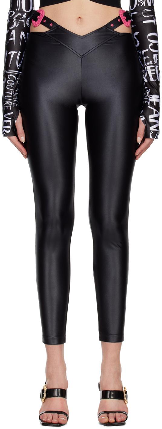 Versace Jeans Couture レディース ブラック Shiny レギンス パンツ 