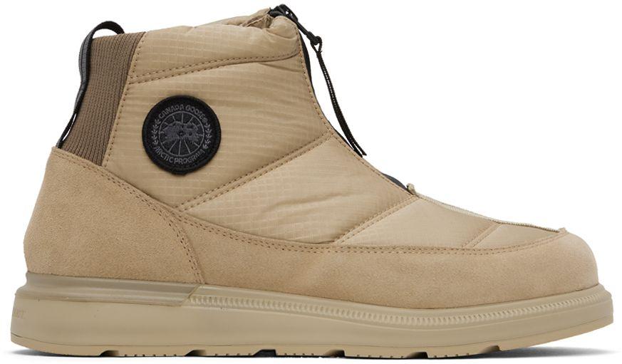 Canada Goose Beige Crofton Puffer Boots in Black for Men | Lyst