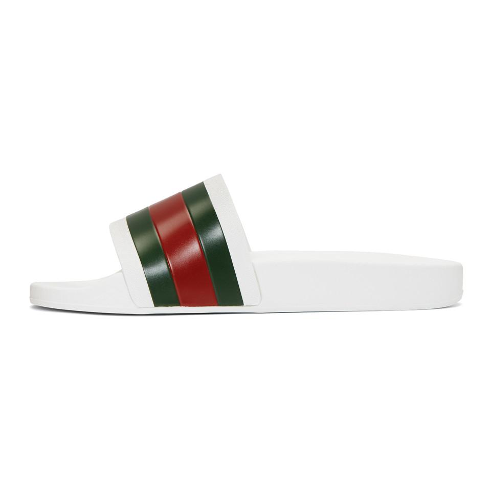 Gucci Pursuit '72 Rubber Slide Sandals in White for Men - Lyst