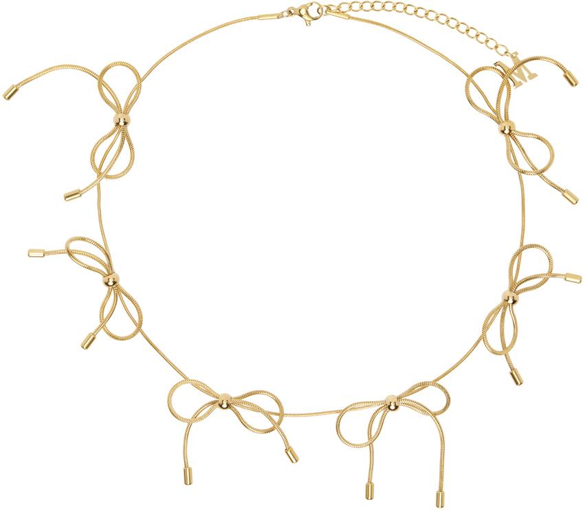 Marland Backus レディース メタリック ゴールド Bow ネックレス 