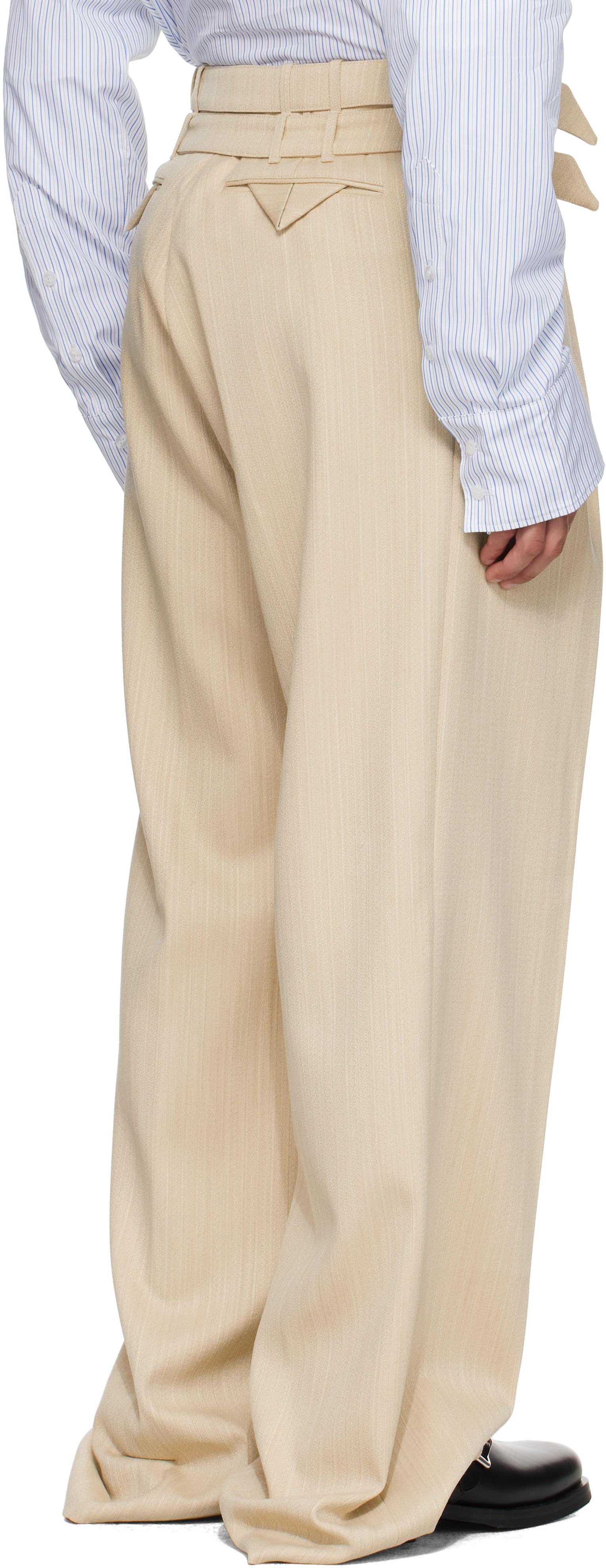 Egonlab Pleated Trousers in Natural for Men | Lyst