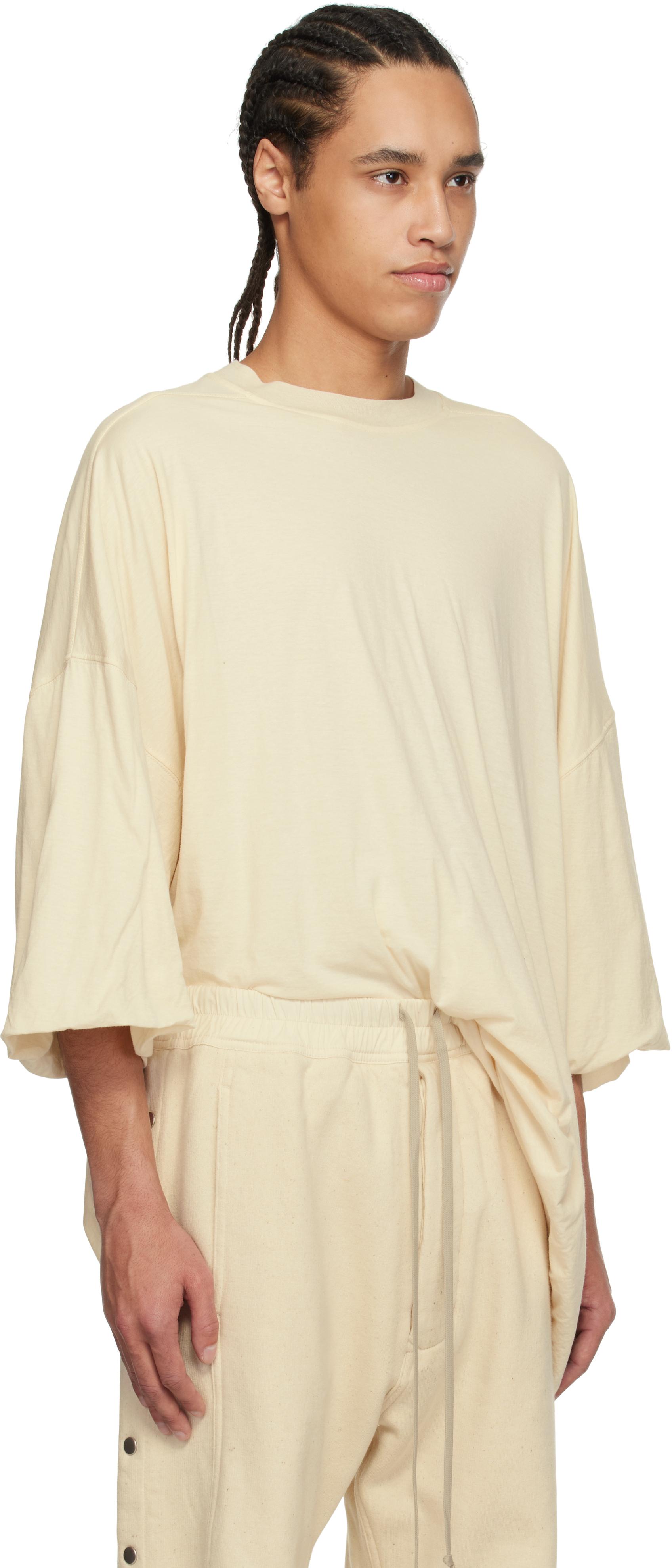 RICK OWENS ハリウッド トミーTシャツ ナチュラル メンズ Rick Owens オフホワイト Hollywood Tommy Tシャツ