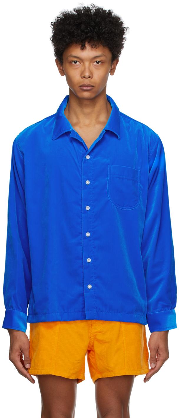ERL Blue Velvet Shirt for Men | Lyst