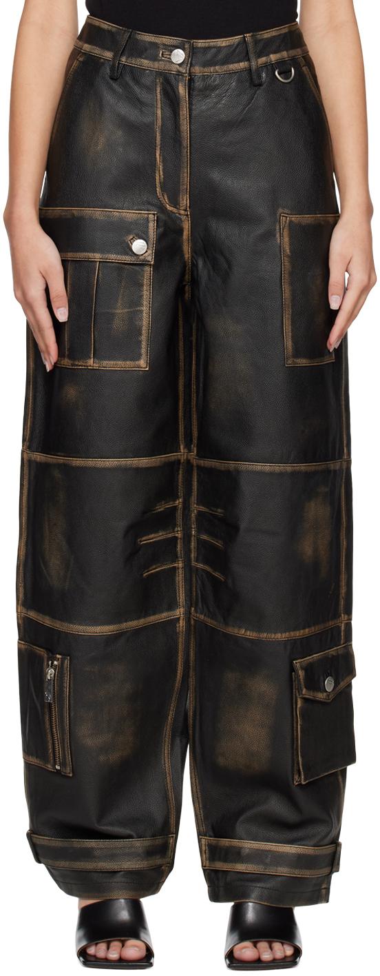 REMAIN Birger Christensen レディース ブラック ウォッシュ レザー 