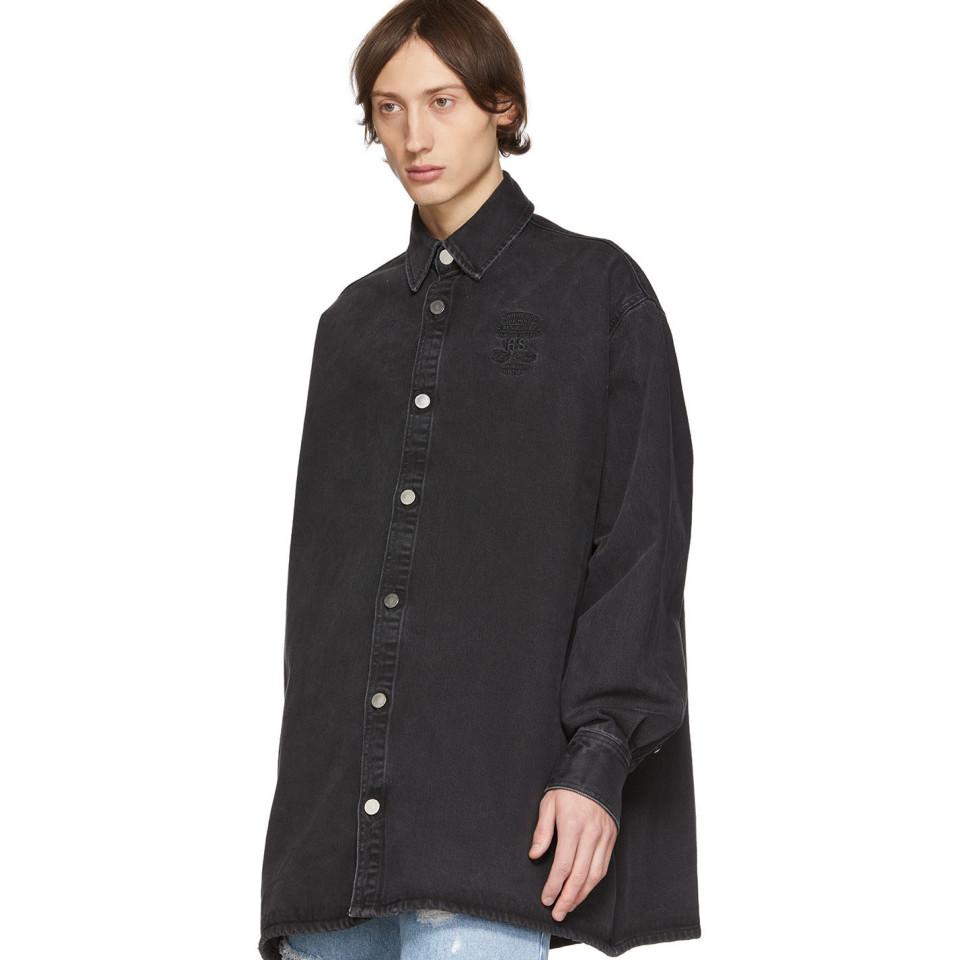 Raf Simons Black Denim Big Fit Shirt 