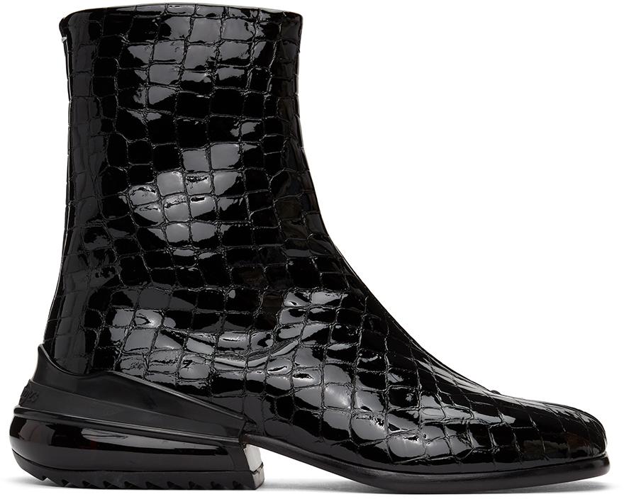 メンズ Maison Margiela ブラック クロコ Airbag Tabi ブーツ ブラック