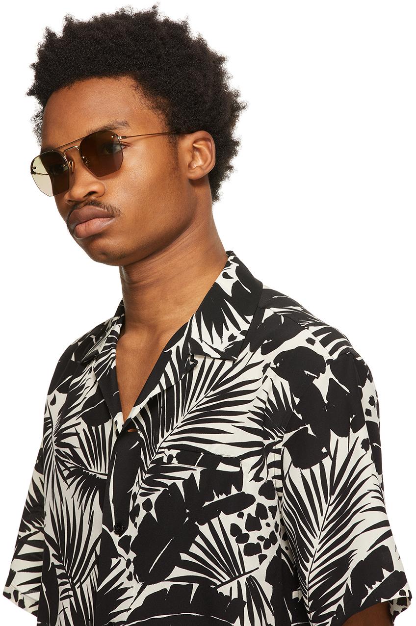 Saint Laurent Sl 422 005 Sunglasses in Gold (Metallic) - Save 2% - Lyst