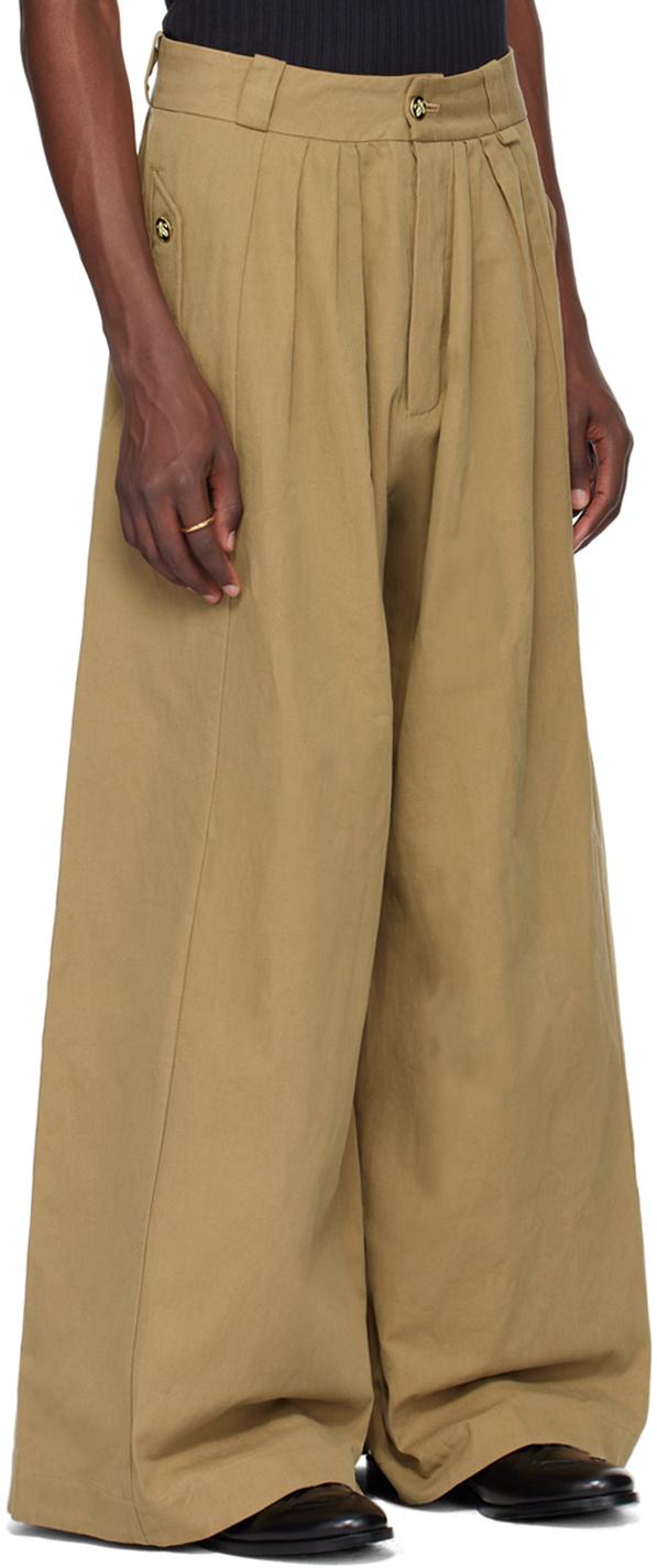 Willy Chavarria Wide-Leg Trousers in Natural for Men | Lyst