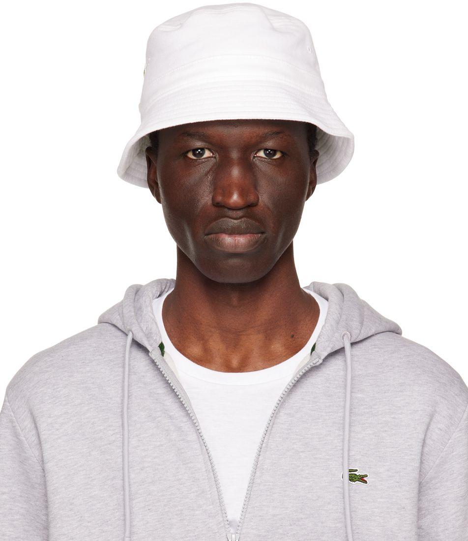 Lacoste White Patch Bucket Hat in Brown for Men Lyst